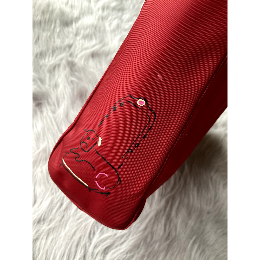 Kate Spade Maira Kalman Tote Handbag Red Darling Dog Canvas Zip Purse Medium - Picture 8 of 14
